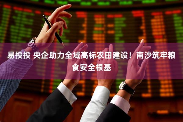 易投投 央企助力全域高标农田建设！南沙筑牢粮食安全根基