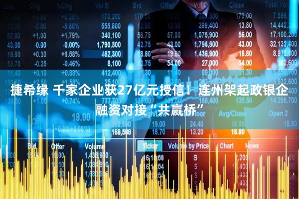 捷希缘 千家企业获27亿元授信！连州架起政银企融资对接“共赢桥”