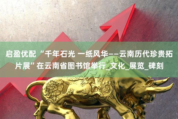 启盈优配 “千年石光 一纸风华——云南历代珍贵拓片展”在云南省图书馆举行_文化_展览_碑刻
